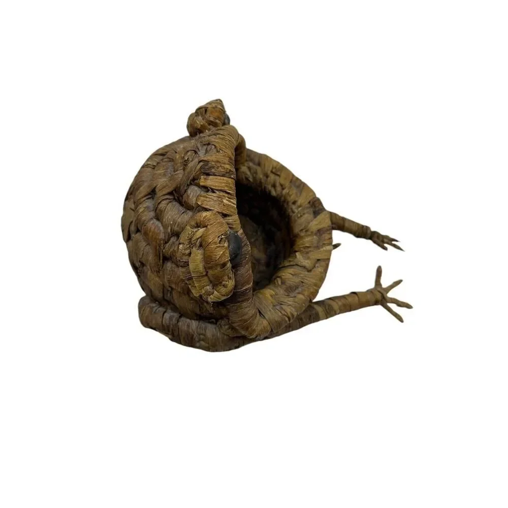 Vintage‎ Wicker Storage Basket in the Shape of a Frog Big Mouth Wide Open LARGE
